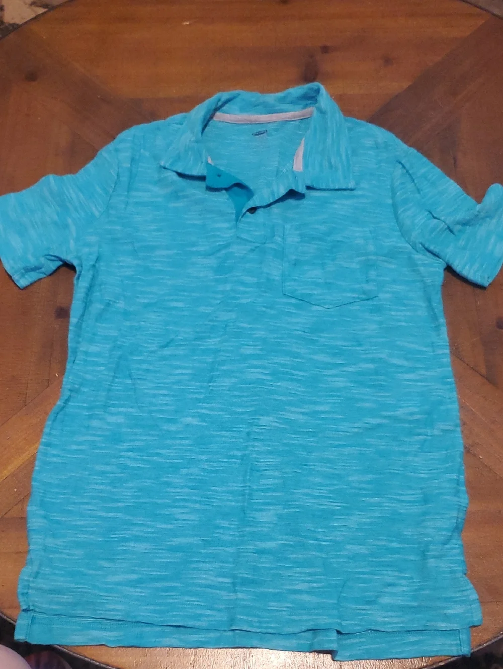 Old Navy Blue Heathered Polo Shirt